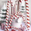 Red, White & Green Glitter Painted Christmas Ornaments: Cane Net Photography Props (15-90)
