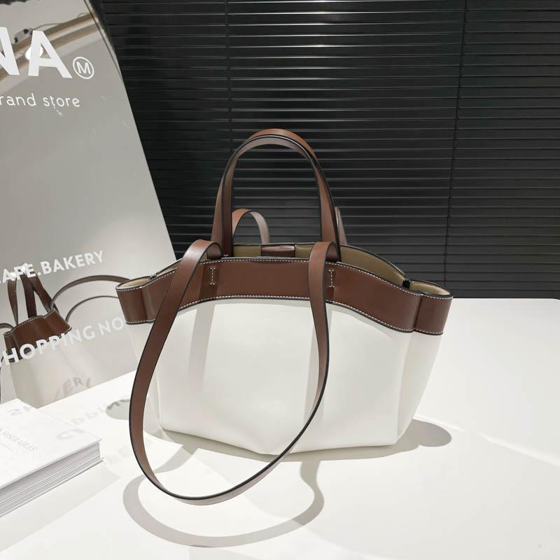 

Branded Luxury Shoulder Bag Set For Women Ctrast Color 2-IN-1 Large Capacity Shopper Totes 2026 Latest Designer Handbag Female 37x21x9cm кофейный