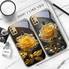 Elegant Golden Rose For Samsung A 31 32 A33 A34 35 14 A15 13 A16 25 26 50 52 53 54 55 56 70 71 72 73 Golden Glass Phone Case