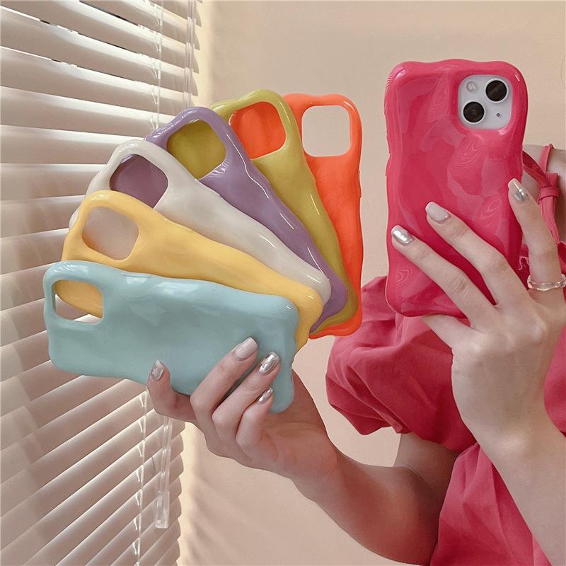 iPhone 11 mobile phone case Apple 11promax all-inclusive Macaron three-dimensional anti-drop mobile phone case ripple mobile phone case