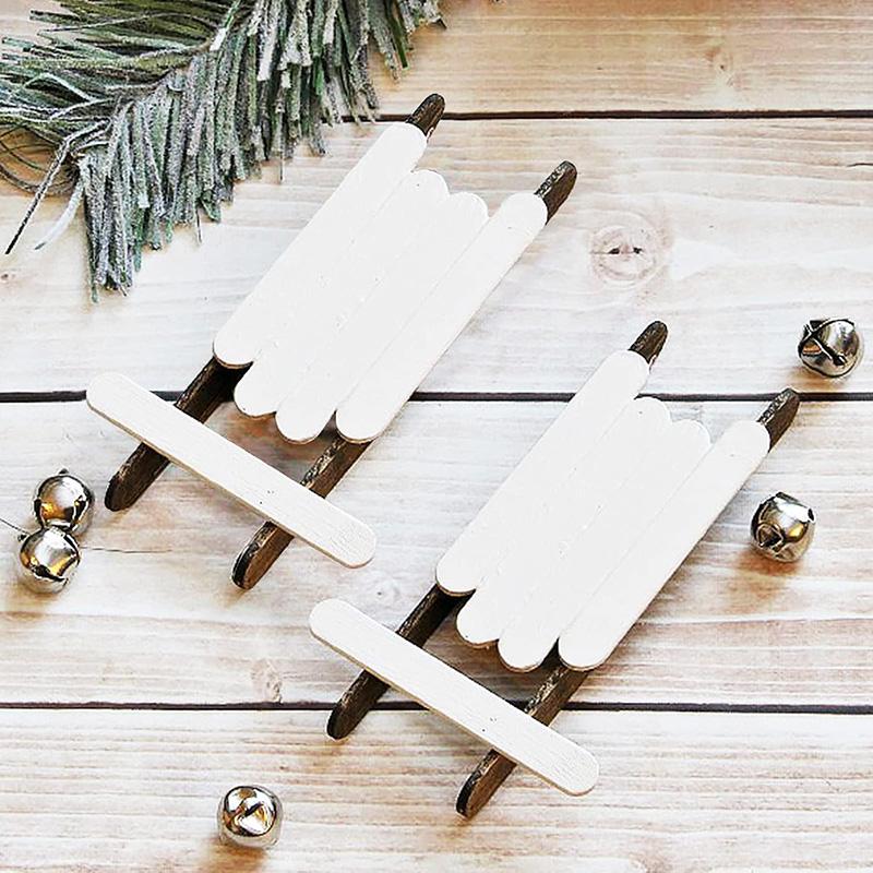 100Pcs Wooden Craft Sticks 4Size Wooden Lollipop Sticks Mini Wood Craft Sticks Set for DIY Crafts Painting Plant Labels Popsicle