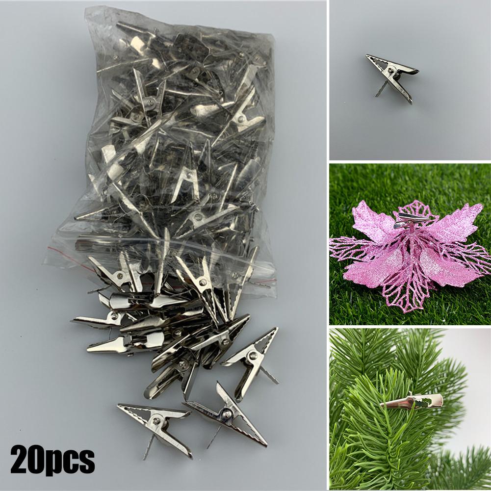 Xmas Tool Clips 20Pcs Alloy Christmas Decorative Flower Clip