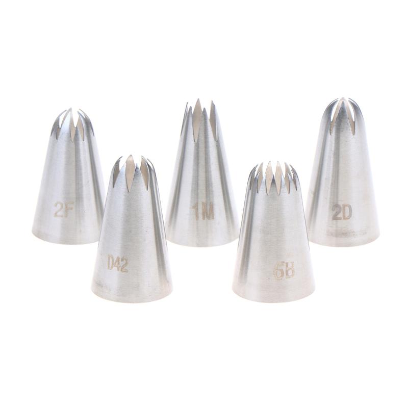 5Pcs Round Icing Piping Nozzles Diy Cream Writting Cake Decorating Tips Macaron Cookies Pastry Nozzles For Decorating Cakes