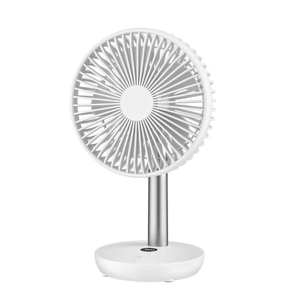 Compact Oscillating Desk Fan with 4000mAh Battery, USB Charging, Timer, Silent Operation - Ideal for Home or Office