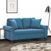 2-seater Sofa - Maison Exclusive - Blue Velvet - Metal Frame - 2 Cushions Included