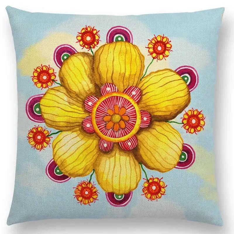Watercolor Butterfly Flowers Sofa Throw Pillow Case Colourful Dream Fantasy Inflorescence Flamingo Cushion Cover