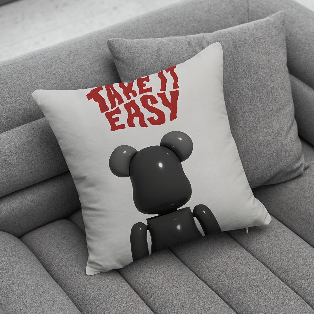 Fashion B-BearbrickS Toy Pillow Case Soft Cushion Cases for Farmhouse Sofa Decor Home Decorations and Protector