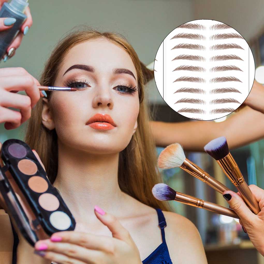 10 Paare Authentische Augenbrauen Tragbare Klebe Nahtlose Professionelle Kosmetische Haarähnliche Falsche Augenbrauen Schönheitsbedarf