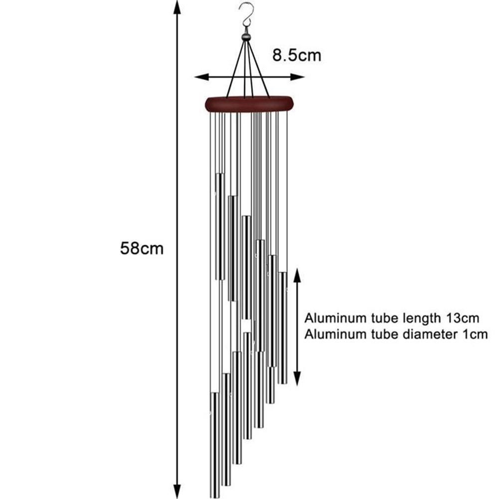 12-Tube Metal Wind Chime Premium Rotating Aluminum Tubes  Tuned Chime Garden Home Decoration