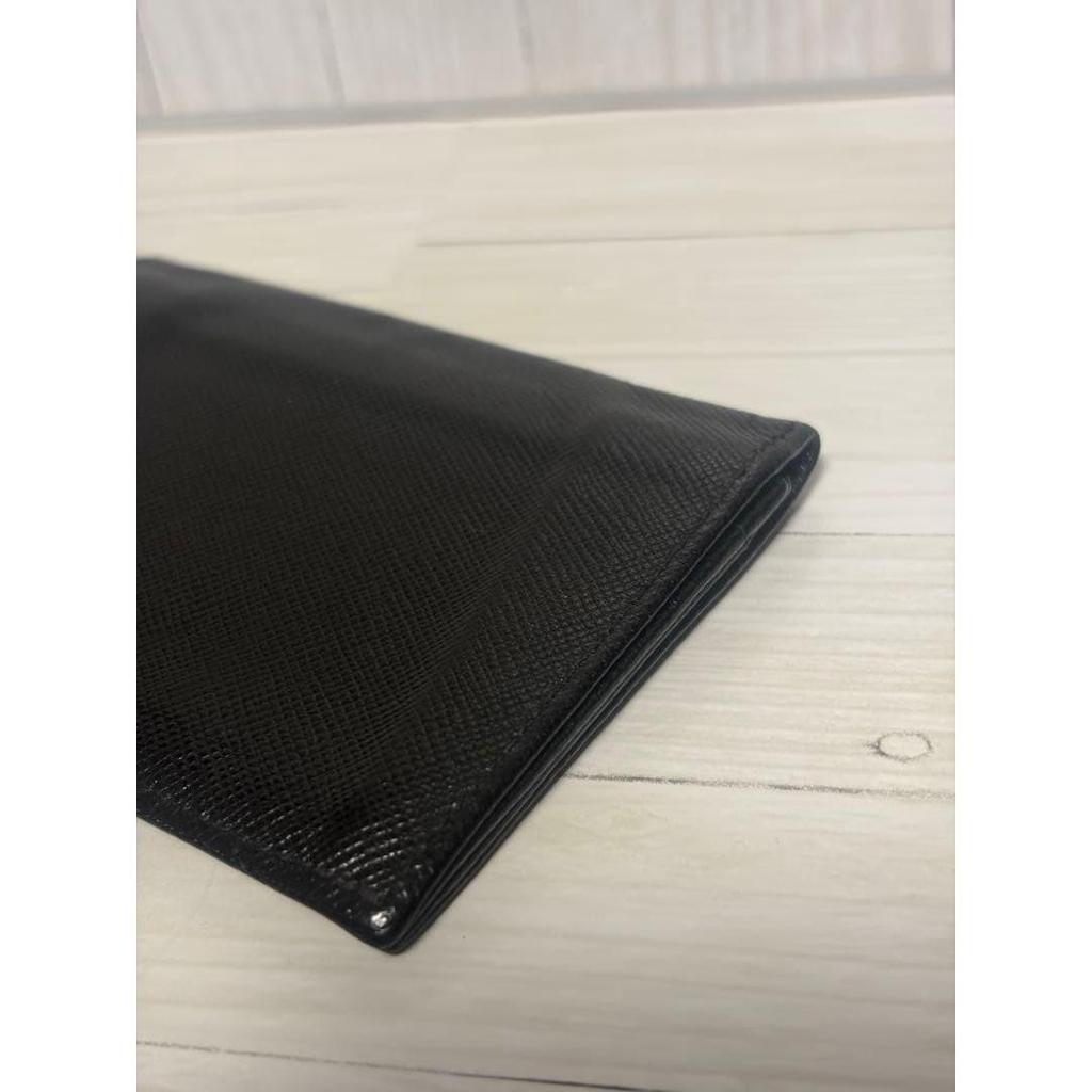 Used 【Beautiful Condition, Store Stamped】PRADA Saffiano Business Card Holder Black