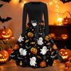 Women's Vintage Halloween Print Round Neck Casual Dress for Everyday Wear