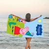 1pc Pink Pig (8) Beach Towel, Beach and Seaside Swimming Pool Equipment, Fashion Pattern, Rectangular, Travel Essentials