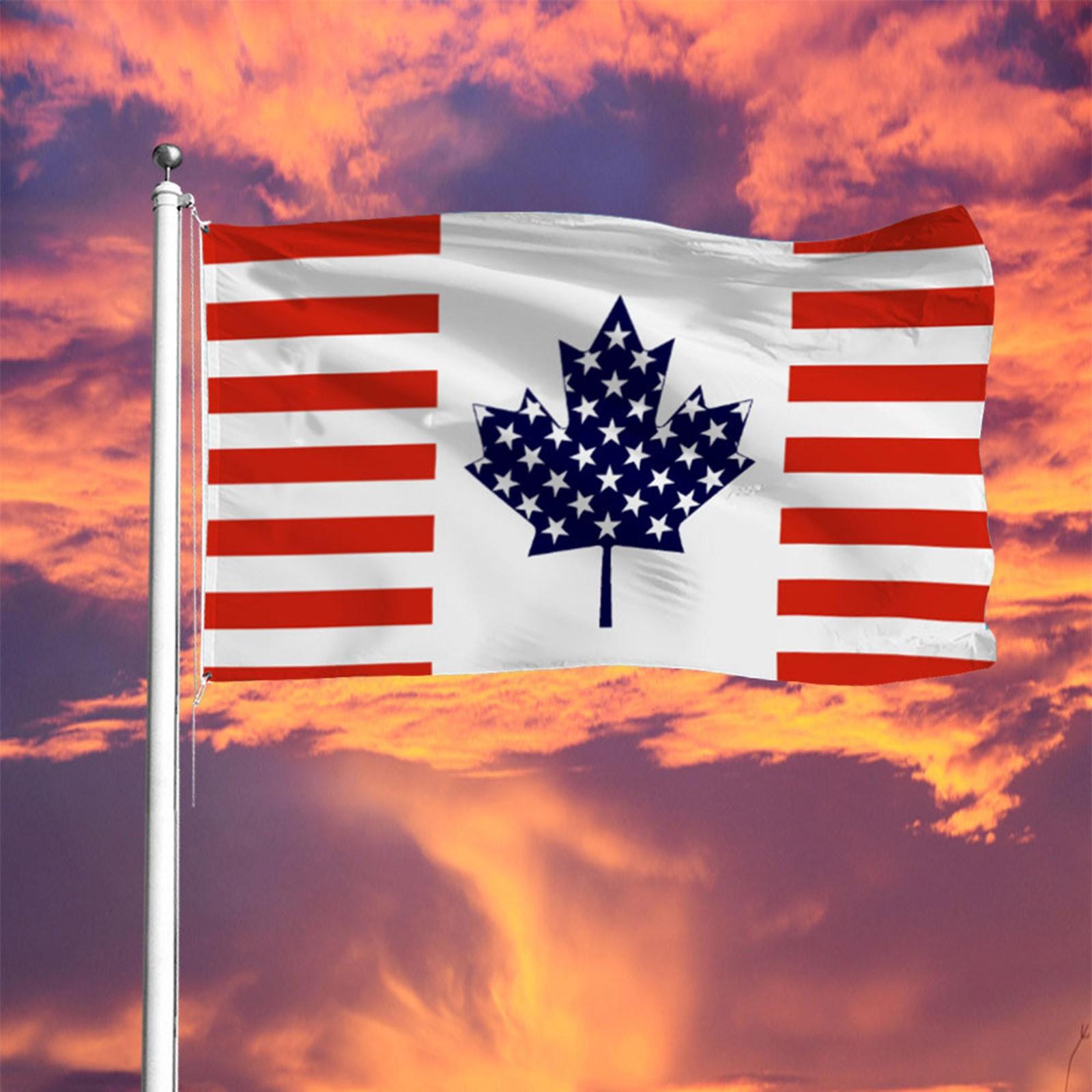 America Canadian Gift Usa Flag Banner House Decoration Canada Friendship Garden Decoration Outdoor Jardin Exterior Decoracion (as the picture,One Size)