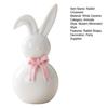 Ceramic Bow Rabbit Figurine Easter Mini Bunny Statue Spring Easter Home Office Holiday Party Decoration Ornament