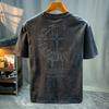 Round Neck Trendy Tops, Fashionable and Versatile Men's T-shirts, Loose Printed Short Sleeves for Couples Cotton