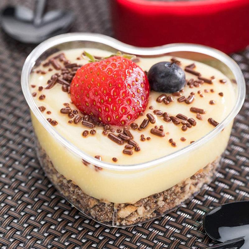 Dessert Cup Plastic Tableware Transparent Mini Cake Jelly Cup Fruit Salad Container Holder Party Supplies