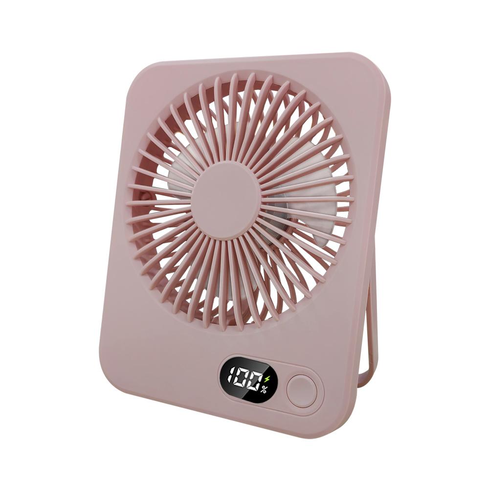 Portable Desk Fan Mini USB Rechargeable Fan Foldable Small Desktop Fan with Power Display Portable Table Fan for Home Office
