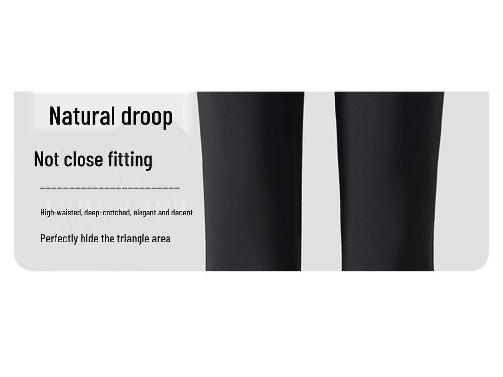 2025 Women's Black High-Waist Micro Flare Pants with Velvet, Slimming Drape, for Spring & Autumn