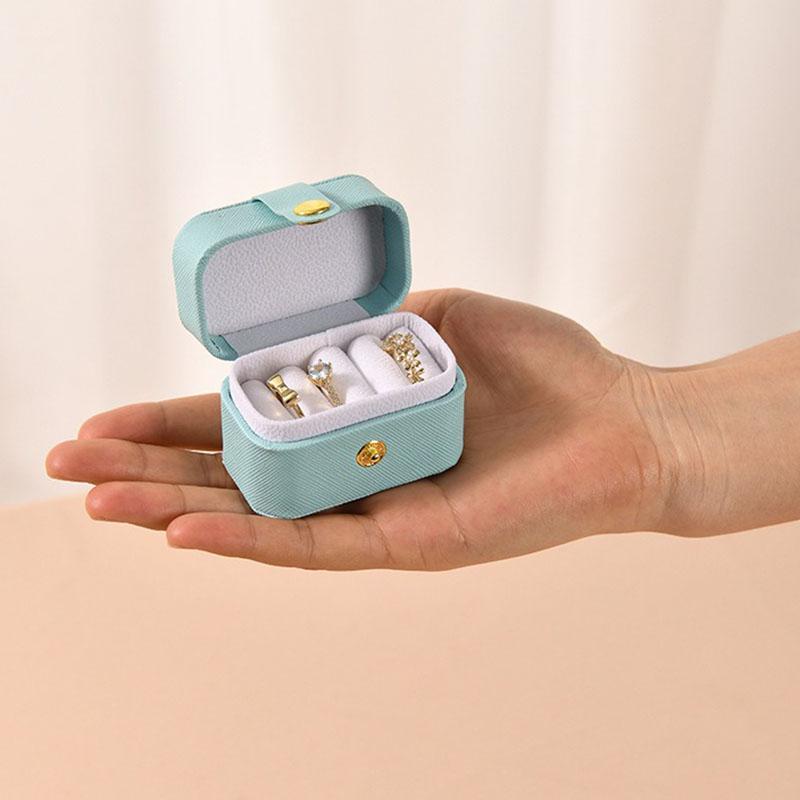 1/2 Stück Mini Tragbare Kleine Schmuckschatulle für Frauen Aufbewahrung von Schmuck Ringhalter Schmuckaussteller Organizer Displaybox SSH03