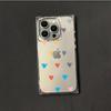 Clear Square Back Tube Case Protection For iPhone 16 ProMax 14 Pro Max 11 15 Plus 12 13 Anti-Oxygen,Colorful heart Pattern Casing