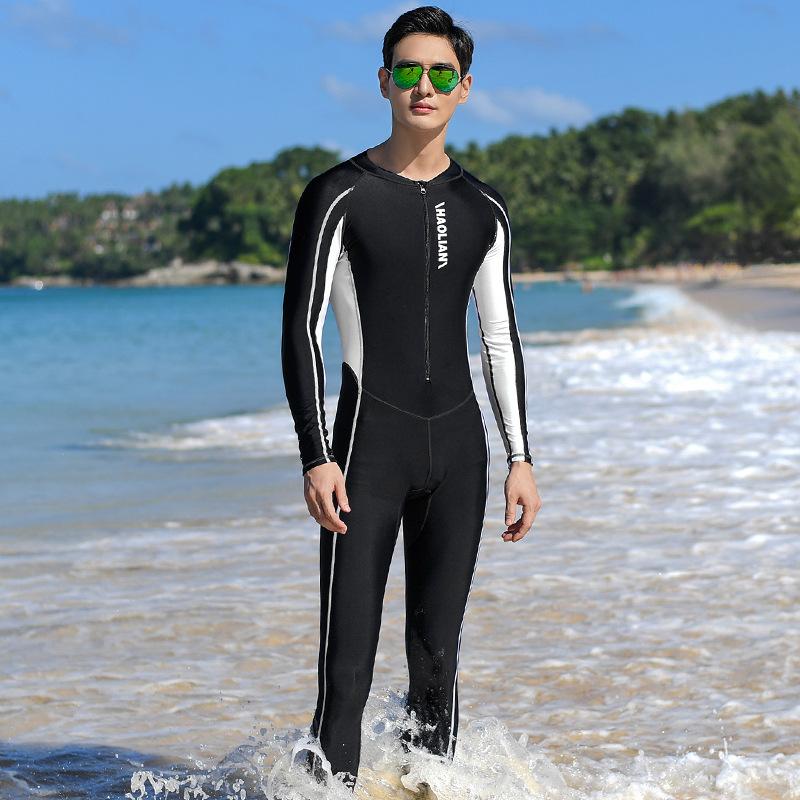 New Outdoor Men's Diving Suit One-piece Sunscreen Swimsuit Quick Drying Jellyfish Suit Surfing Professional Swimming Suit