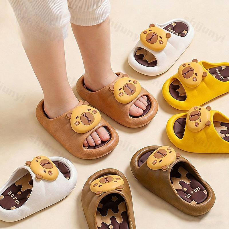 Capybara Summer Children Slippers New Kids Indoor Bath Slippers Cute Cartoon Comfortable Home Shoes Girls Boys Beach Shoes