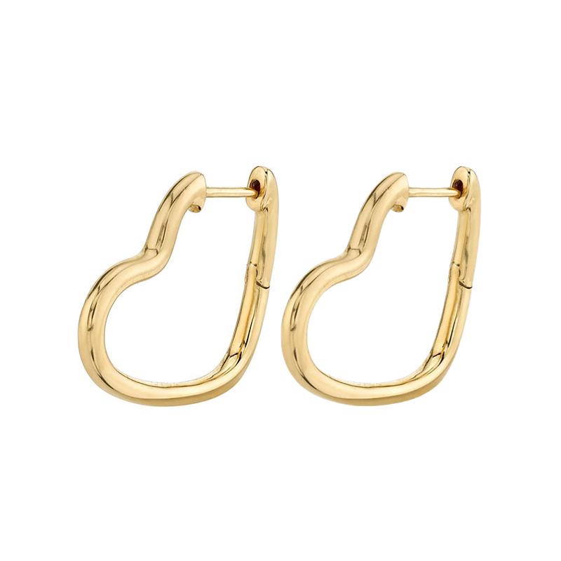 925 Silver Ear Needle Exquisite Heart Pendant Hoop Earrings Fashion Geometric Zircon Stud Earrings Women's Fine Jewelry
