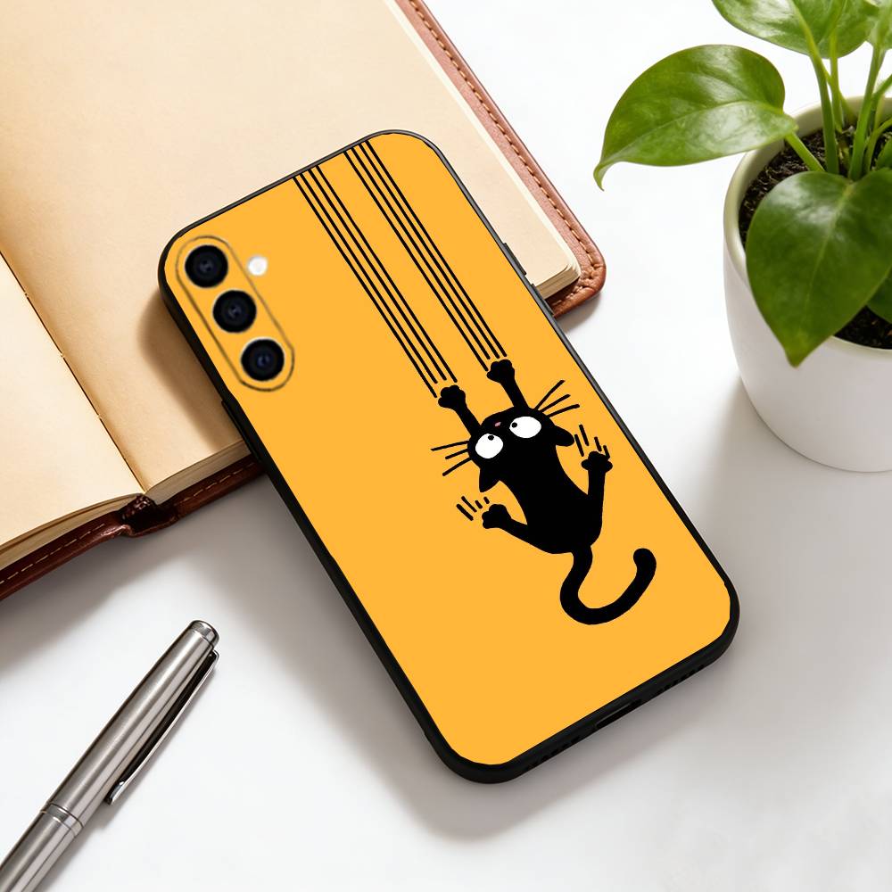 

Lonely Illustration Phone Case Black Silicone Soft For Samsung Galaxy A73,A72,A71,A70,A53,A52,A51 Samsung a50 30s 50s