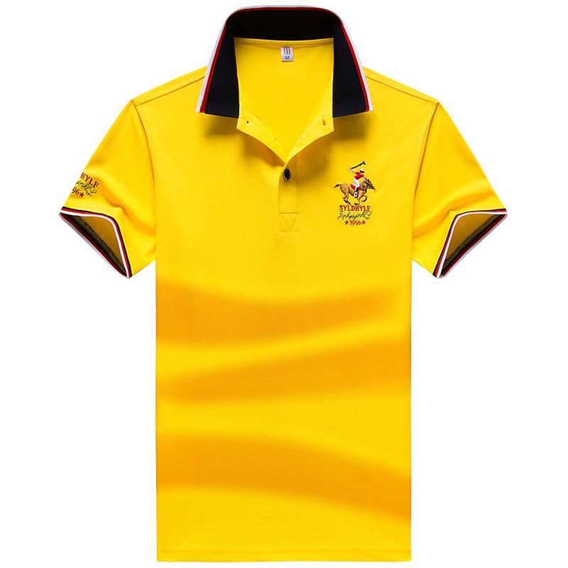 Embroidered Polo Shirt Casual Stand Collar Cotton Short Sleeve Male T -Shirts Breathable Fitness For Men Polos Shirt