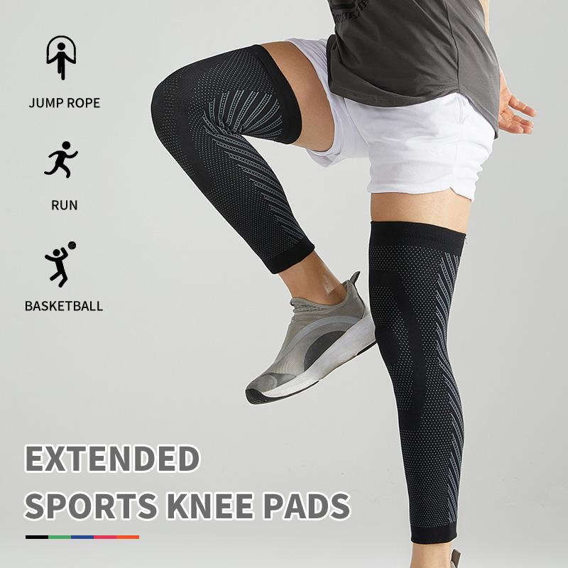 Extended Breathable Lightweight Sports Knee Pads & Knee Protectors-Compression Leg Sleeves for Running Basketball & Jump Rope S чёрный