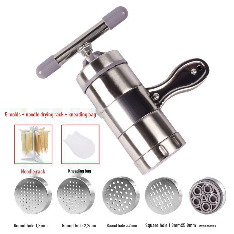 Stainless Steel Manual Noodle Maker with Plastic Dough Press