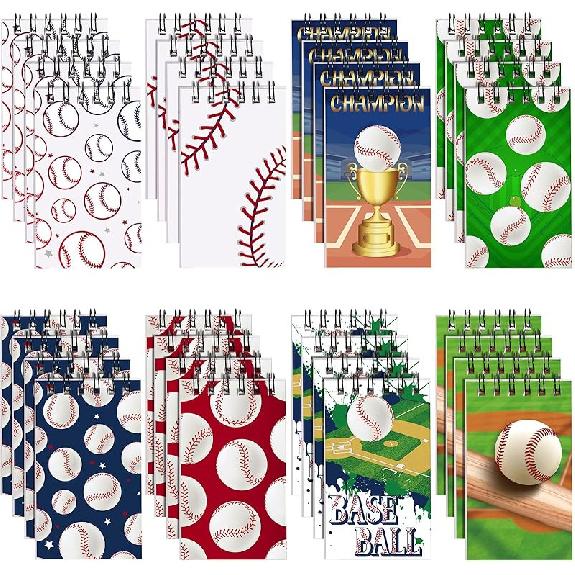 Faccito 32 шт. Мини-блокноты Спорт Баскетбол Бейсбол Футбол Футбол Вечеринка Подарки Наполнители для подарочных пакетов Блокноты Спиральные Мини-блокноты для подростков Baseball