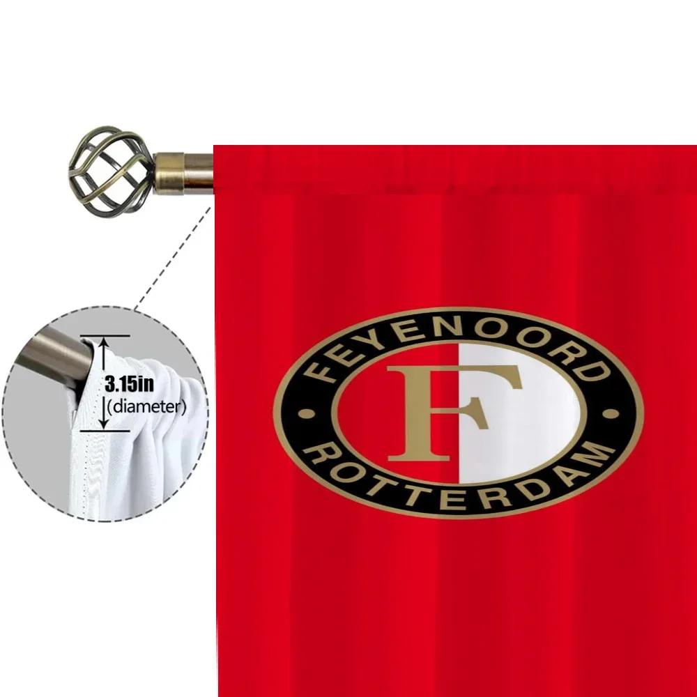 Set Of 2 Window Kitchen Curtains Living Room Door Curtain Feyenoord Fc Partition Bedroom Decoration Darkening Polyester Ideal For