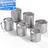 900ML Ultralight Titanium Cup Water Cup Mug With Lid Foldable Handle Outdoor Portable Camping Picnic Beaker Coffee Cup Kitchen