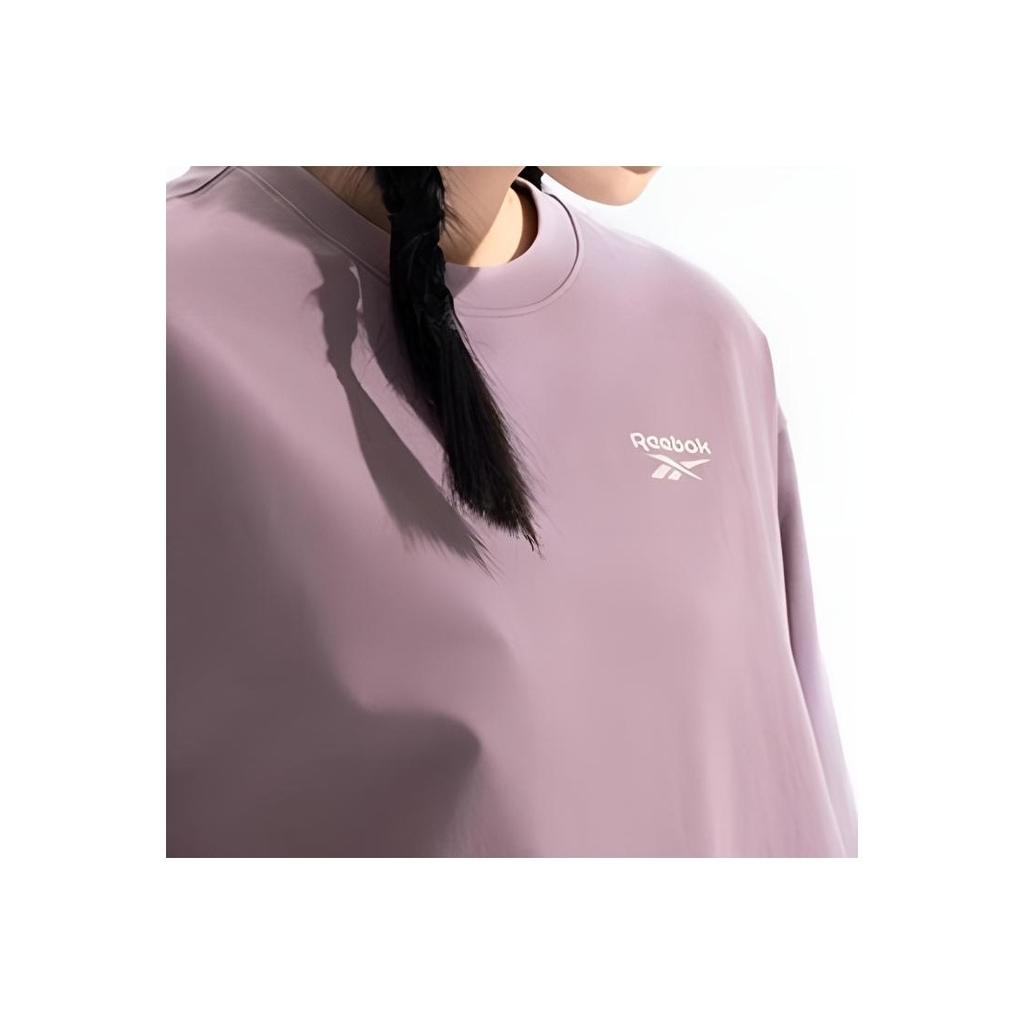 Reebok American Style Comfortable Versatile Round Neck Loose Short Sleeve T-Shirt Unisex T-Shirts Gray Purple 24SRM433UGP3