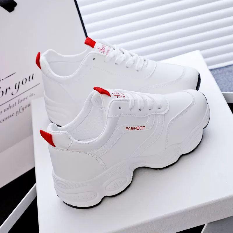 

Новые кожаные дышащие белые туфли для женщин на осень в корейском стиле, универсальная повседневная обувь с мягкой подошвой, спортивные кроссовки для бега 39