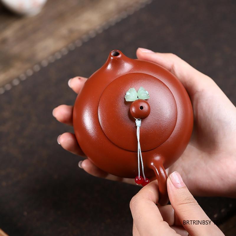 150ml Tradition Yixing Purple Clay Teapot Chinese Handmade Xishi Tea Pot Raw Ore Dahongpao Kettle Household Zisha Tea Set
