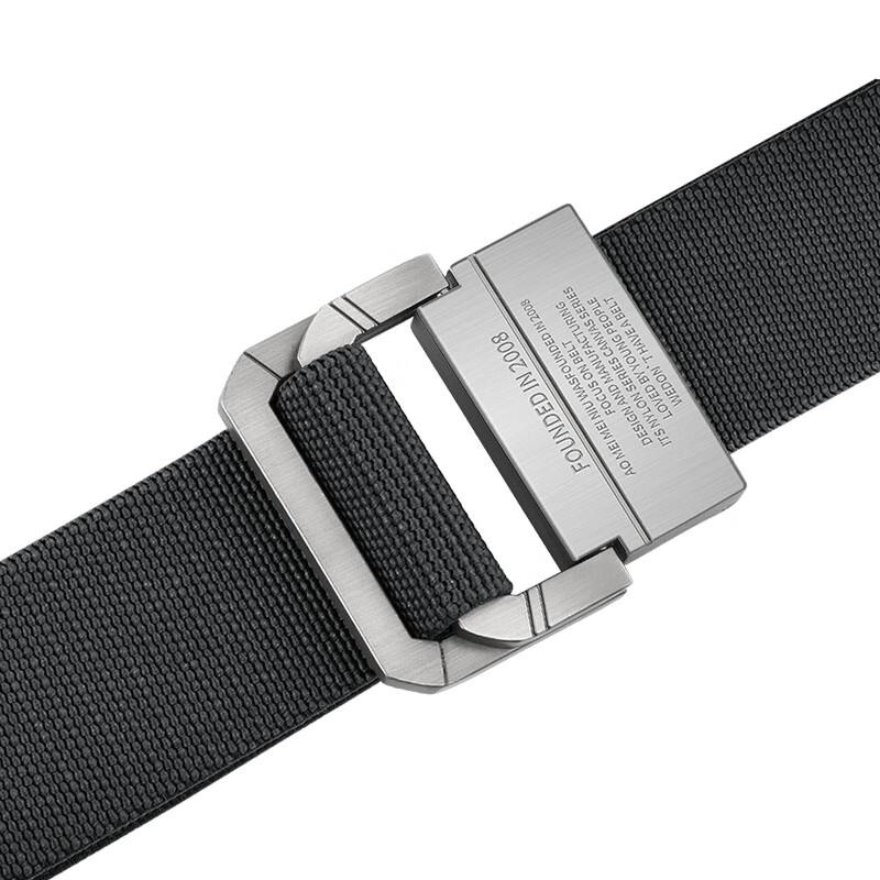 Men's Canvas Double Ring Buckle Elastic Belt