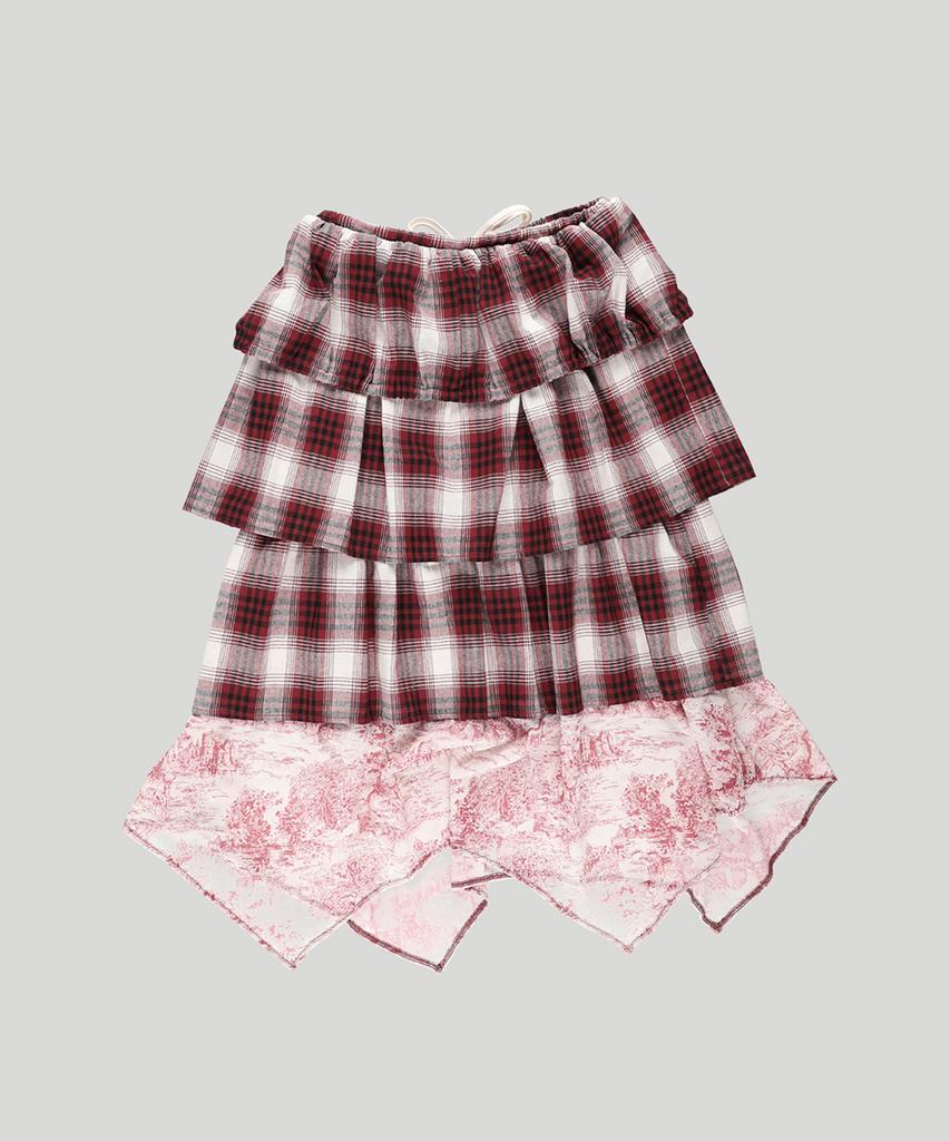 Seutillesseodi Check Tiered Skirt
