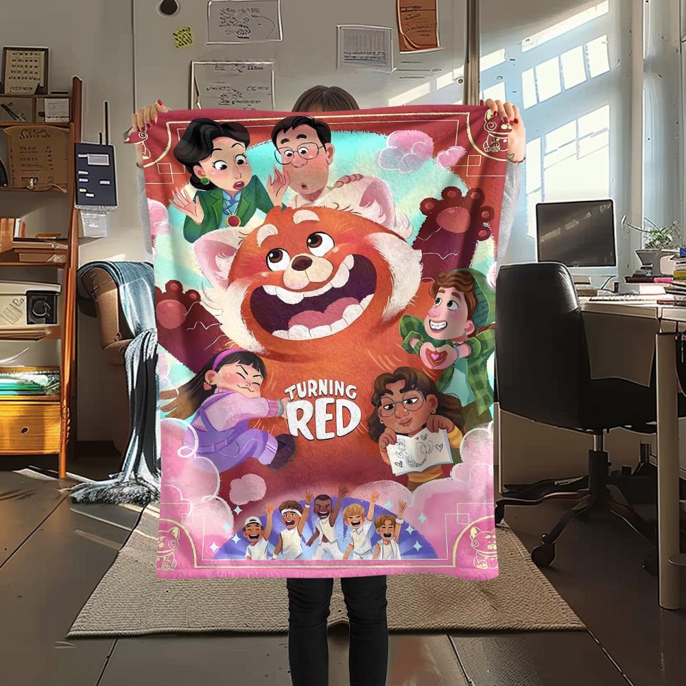 1Pc Cartoon Red Panda Print Flannel Blanket, High quality Comfortable for All Seasons, Home Decor, Warmth and Comfort, Perfect for Gifts