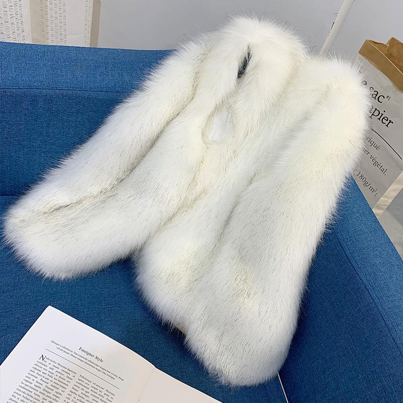 Autumn and Winter Fur Vest Women's Short Fox Hair Fake Hair Artificial Hair Vest Jacket