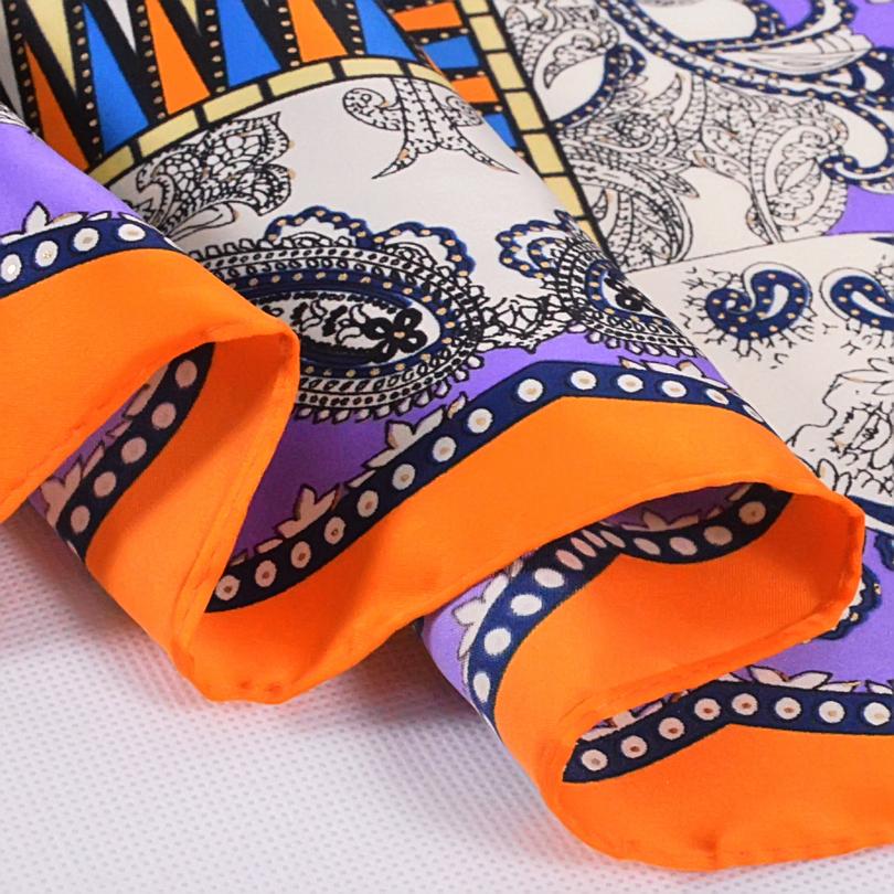 High Quality Silk Scarf Printed  New Arrival  Women Accessories 90*90cm Square Scarves Wraps Golden-plating Design Scarfs