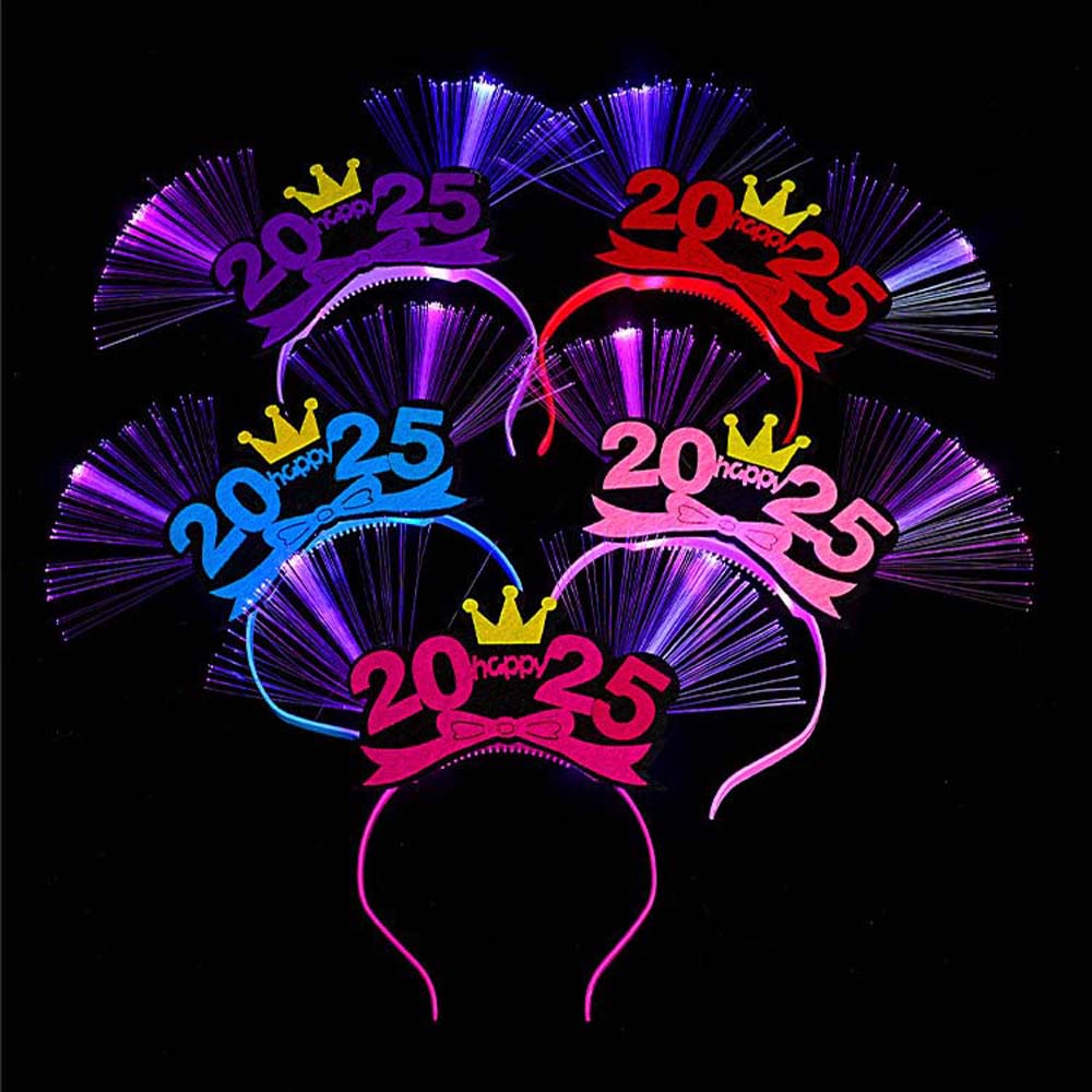 Number Letter LED Glow Hair Bands Snake Shape New Year Headdress  Men/Women/Kids