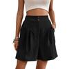 Pocket Solid Color High Waisted Shorts Pocket Pure Color High Waist Button Shorts