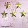 3D Hand-Folded Gold & Silver Star Cake Toppers