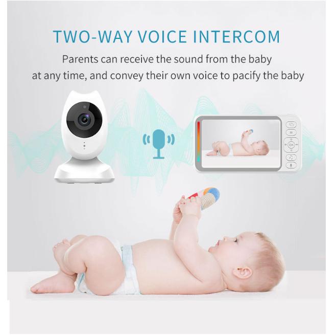 Babyphone 4,3" Drahtlos Video Hohe Farbauflösung Baby Nanny Sicherheitskamera Temperaturüberwachung