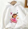 Fashion Kids Hoodie Winter Dora The Explorer Cute Kawaii Print Casual Streetwear