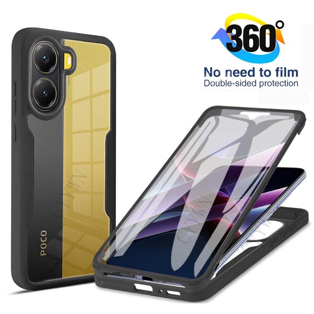 For Mi POCO X6 X7 Pro 5G 360 Full Body Screen Protector Transparent Case For Mi POCO X6 X7 F8 Pro Ultra Shockproof Phone Cover