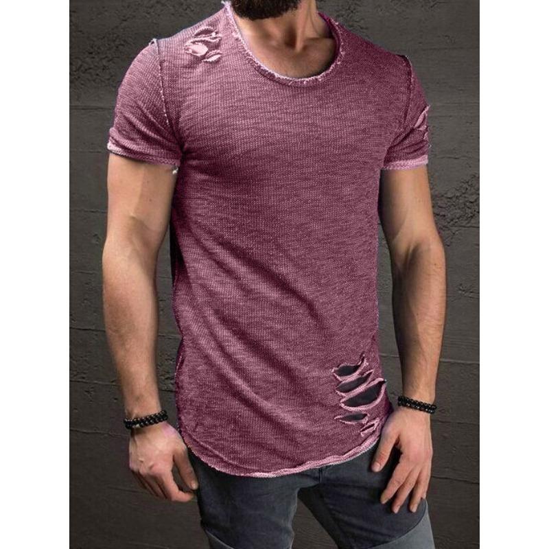 Letní tričko s krátkým rukávem a dírami