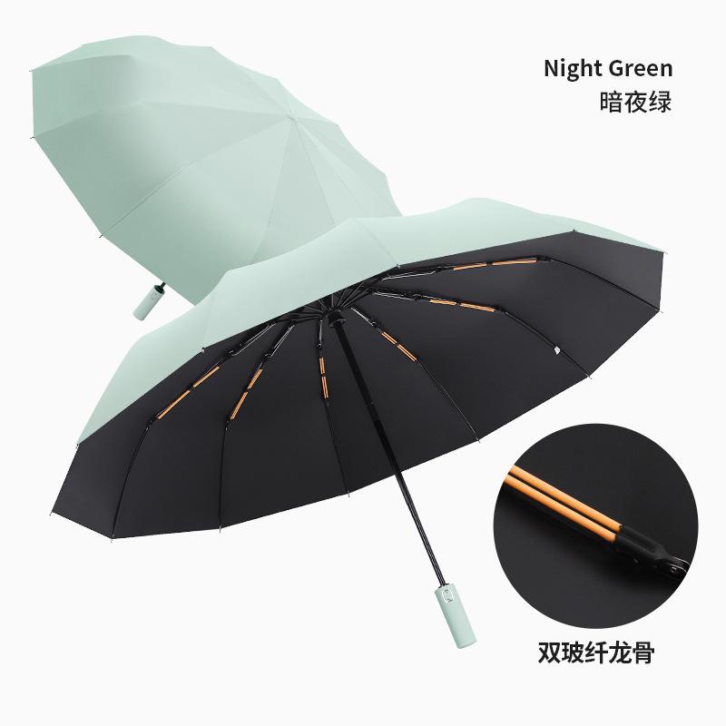24-Bone automatic umbrella, folding umbrella, weather and rain parasol, sun protection and UV protection, a large number of sun umbrellas